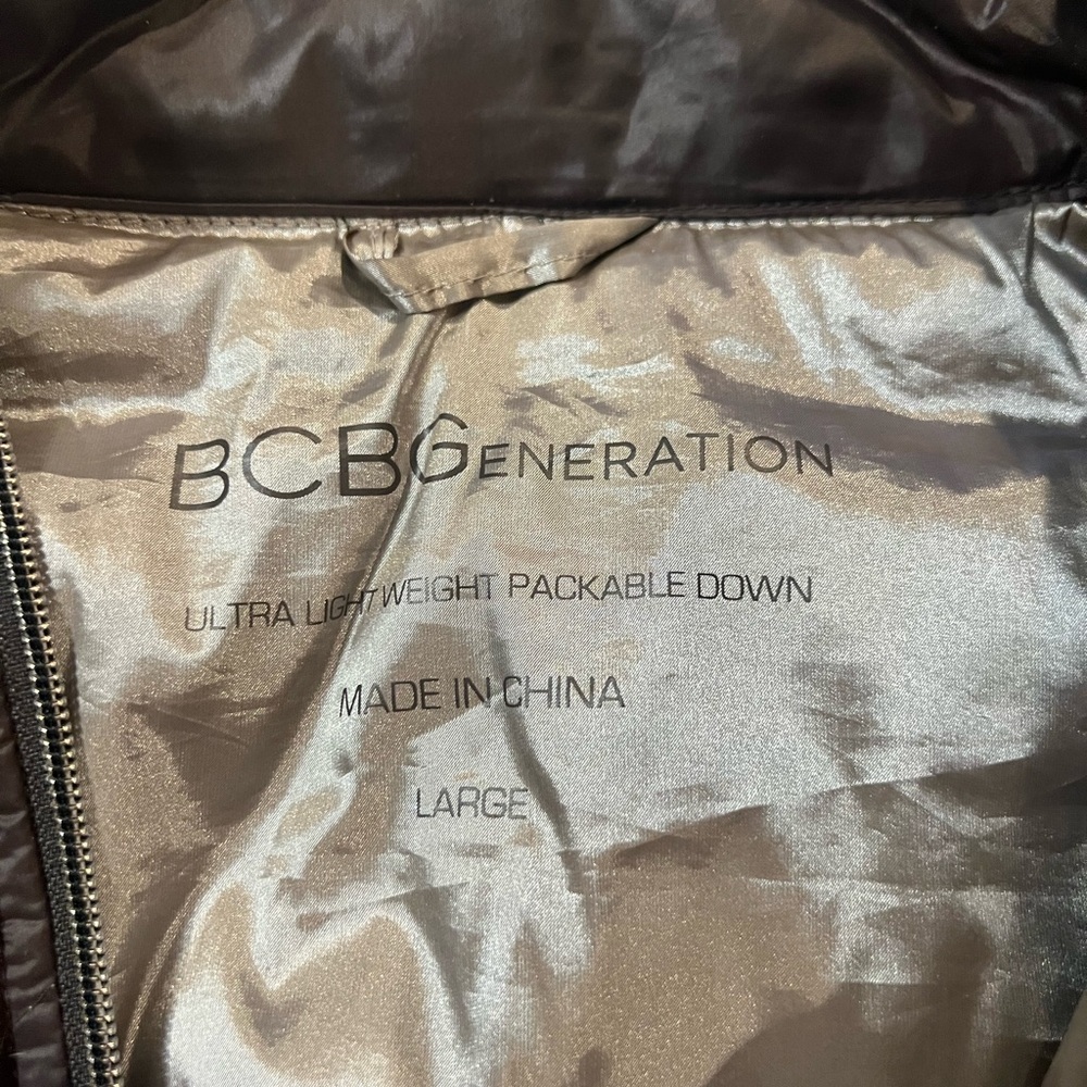 BCBGeneration Deep Purple Puffer Jacket Size L - image 2